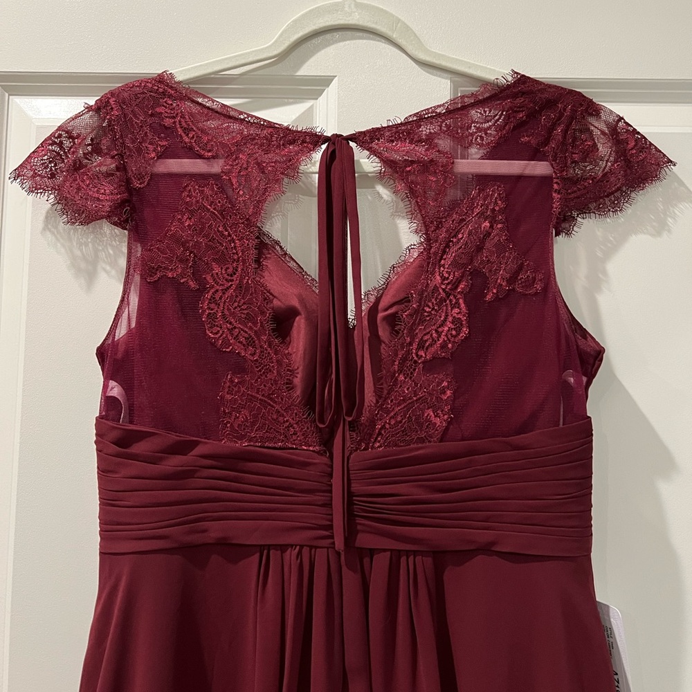 Azazie Veda Lace Cap Sleeve Bridesmaid Dress